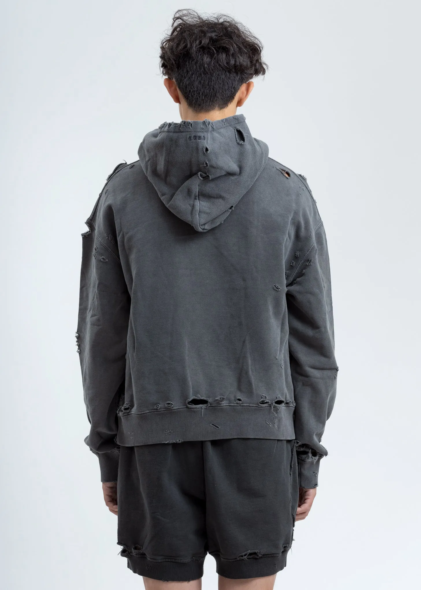 Grey Agitator Distressed Hoodie