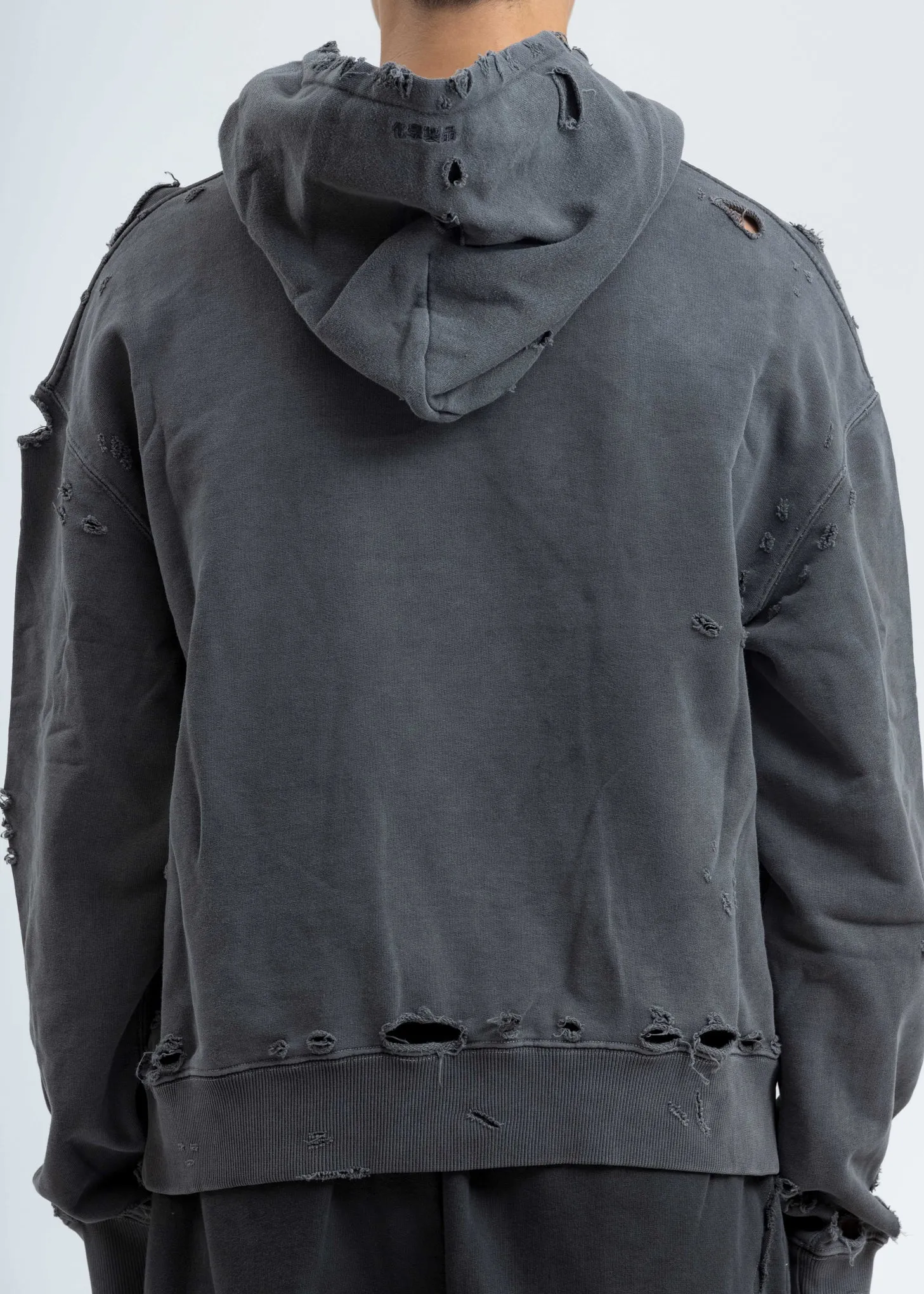 Grey Agitator Distressed Hoodie