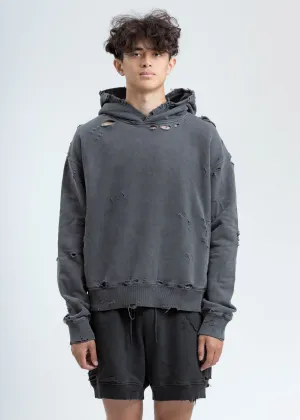 Grey Agitator Distressed Hoodie