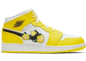 GS Air Jordan 1 Mid SE "Dynamic Yellow Floral" (AV5174-700)