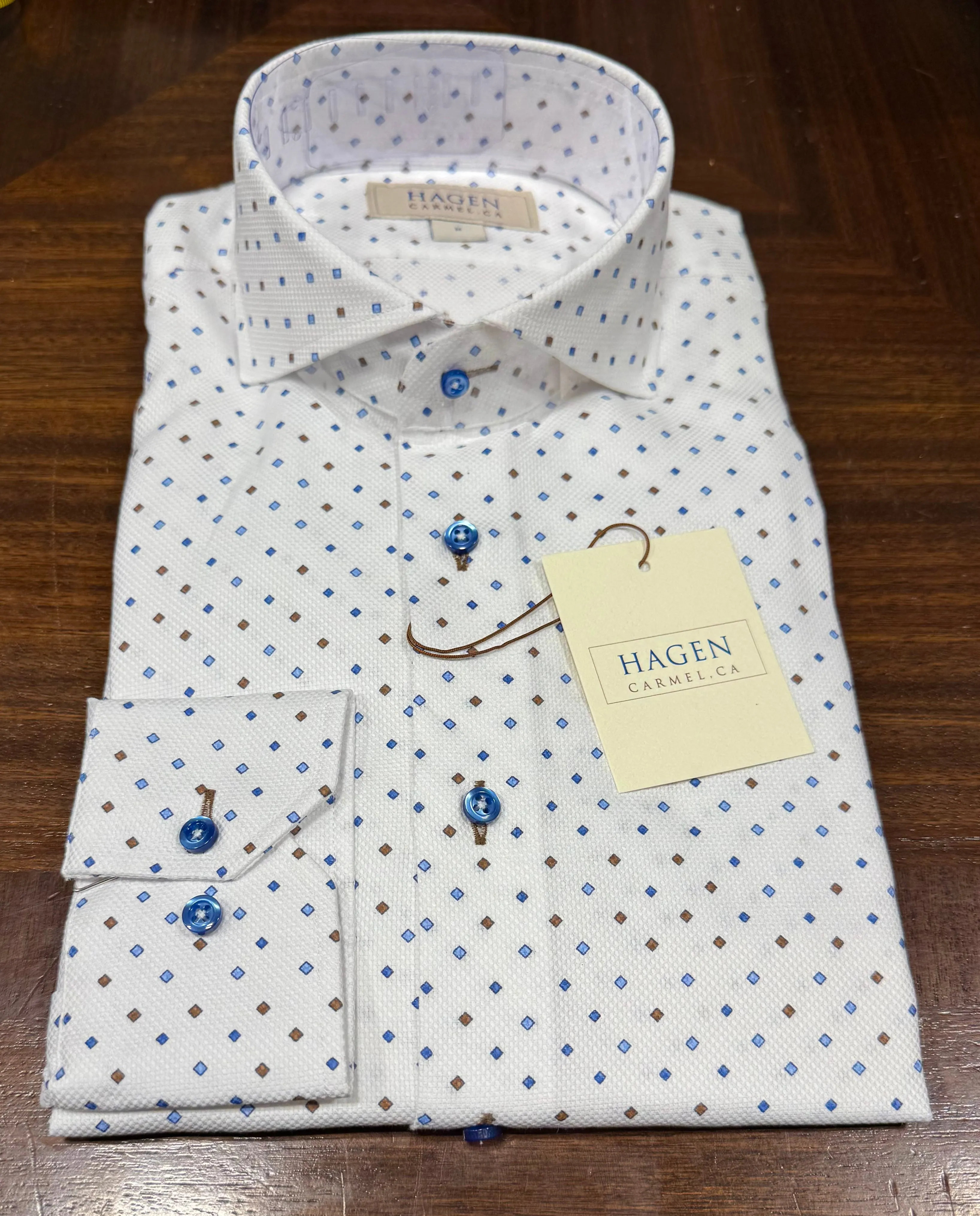 Hagen City White Royal Oxford Print