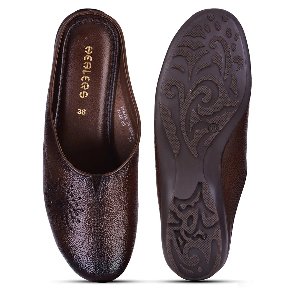 Healers Fashion Brown Mule Sandal For Women T840-05 By Liberty