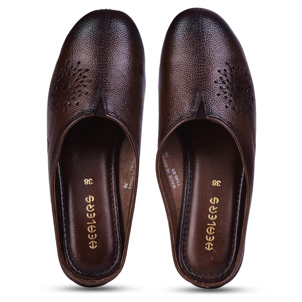 Healers Fashion Brown Mule Sandal For Women T840-05 By Liberty
