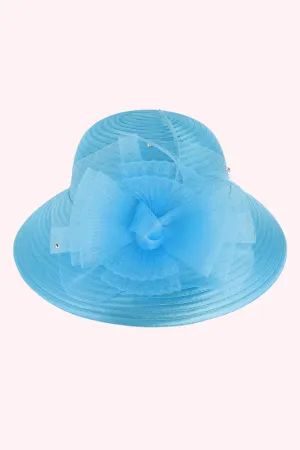 Kentucky Derby Down Brim Feather Ribbon Hat
