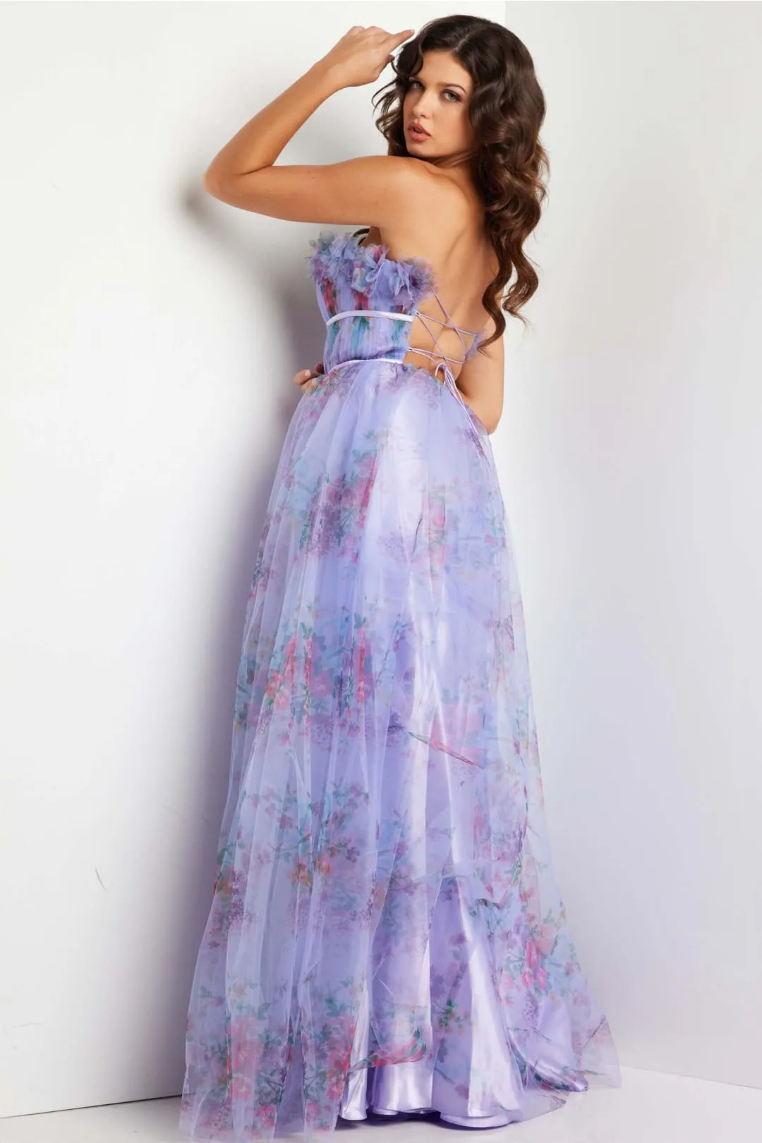 Kentucky Derby Dress Race Outfit in Lilac Flora by Jovani 39151