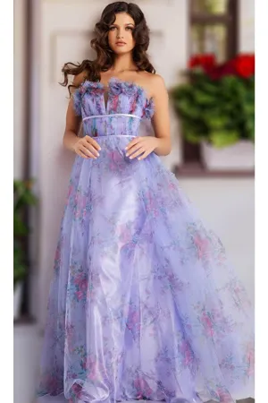 Kentucky Derby Dress Race Outfit in Lilac Flora by Jovani 39151