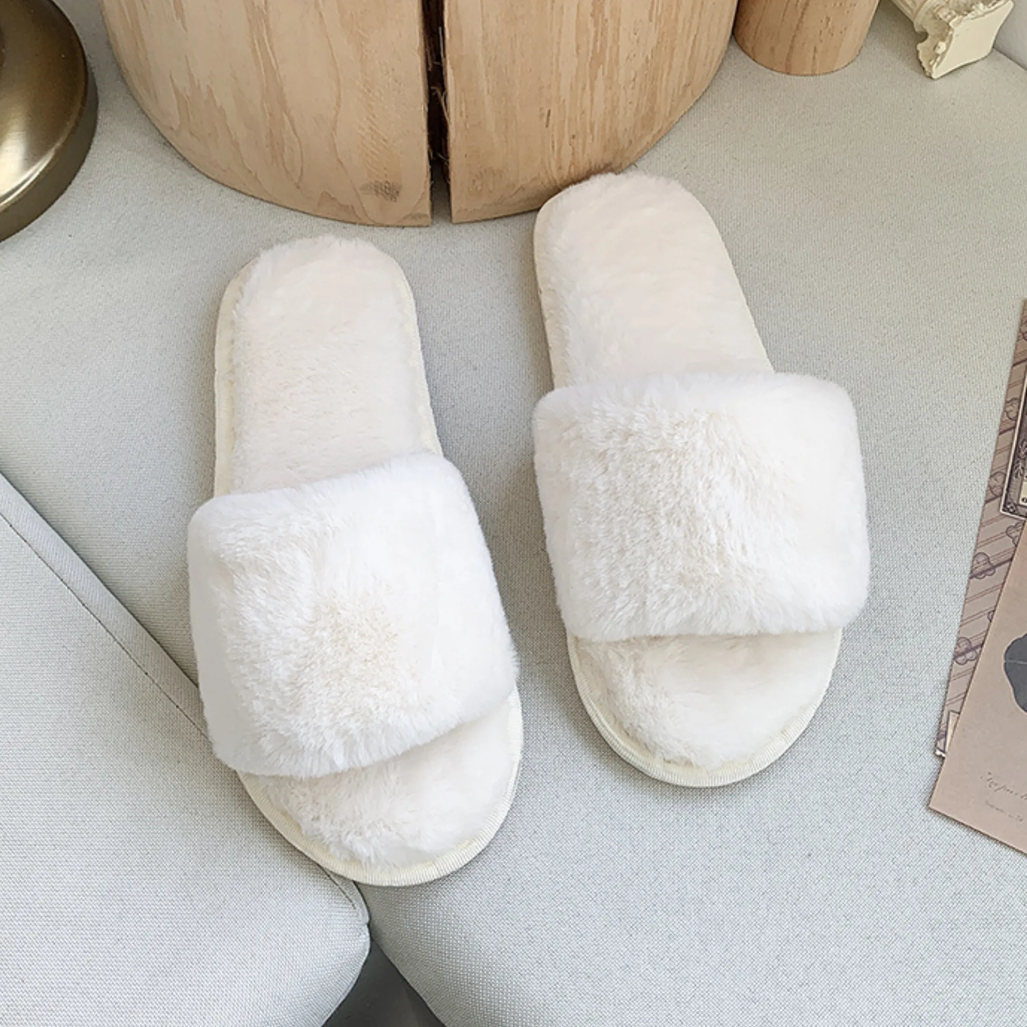 Ladies Fluffy Fluff Slippers