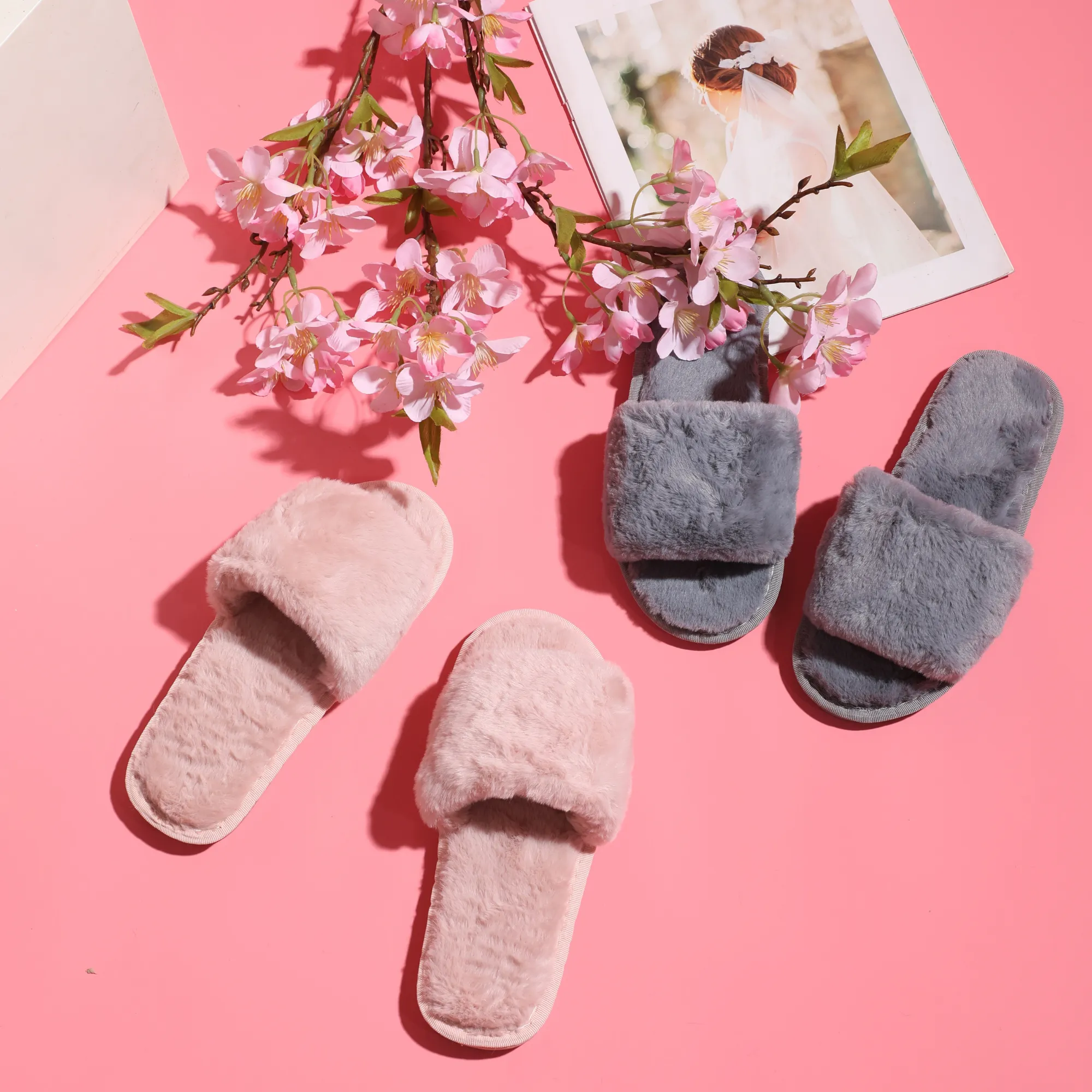 Ladies Fluffy Fluff Slippers