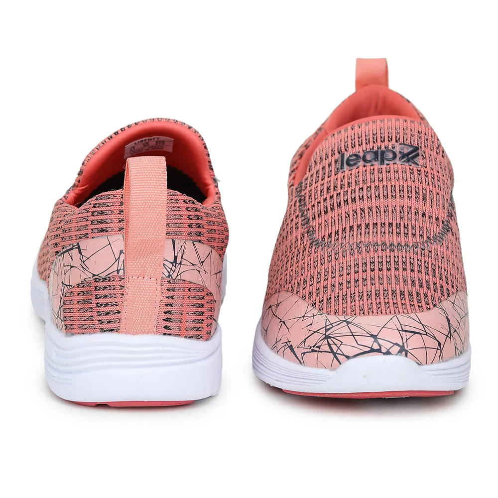 Leap7x Non Lacing Peach Casual Slip on Shoes For Women TRACY By Liberty