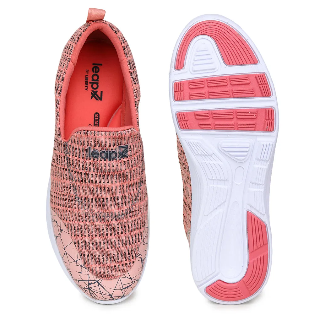 Leap7x Non Lacing Peach Casual Slip on Shoes For Women TRACY By Liberty