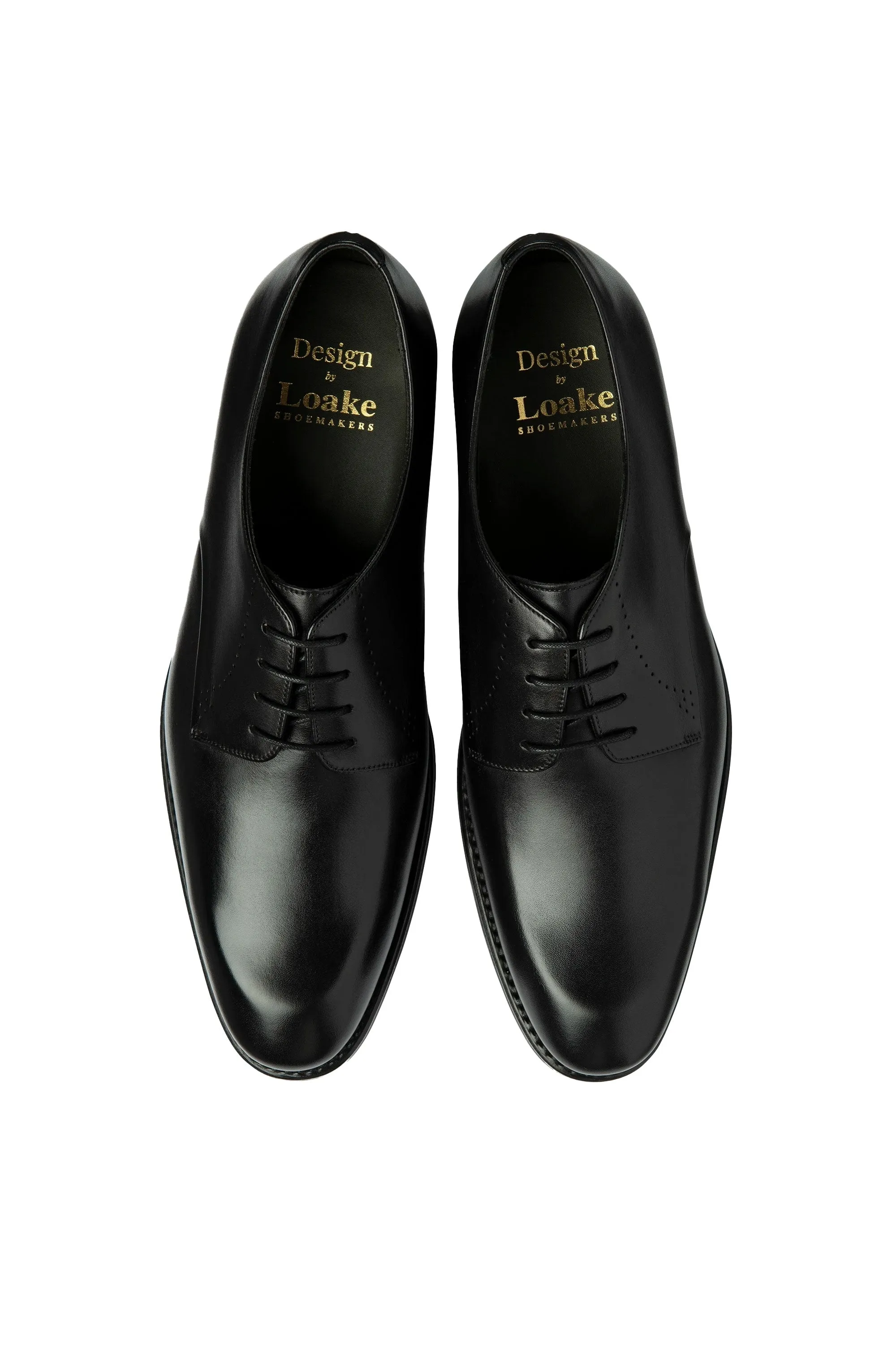 Loake Gosling Plain Derby Shoe Black