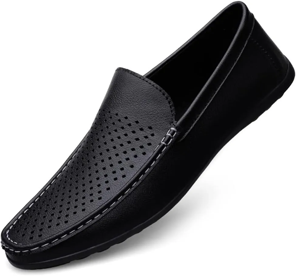 Men's Loafers Shoes Moccasins Shoes Breathable Simple Vegan Leather Flexible Flat Heel Resistant Prom Slip On