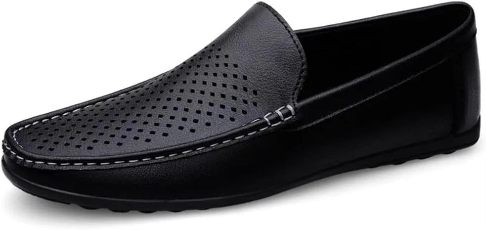 Men's Loafers Shoes Moccasins Shoes Breathable Simple Vegan Leather Flexible Flat Heel Resistant Prom Slip On