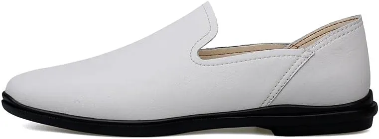 Men's Loafers Shoes Round Toe Vegan Leather Loafer Shoes Lightweight Flexible Flat Heel Fashion Prom Slip-ons