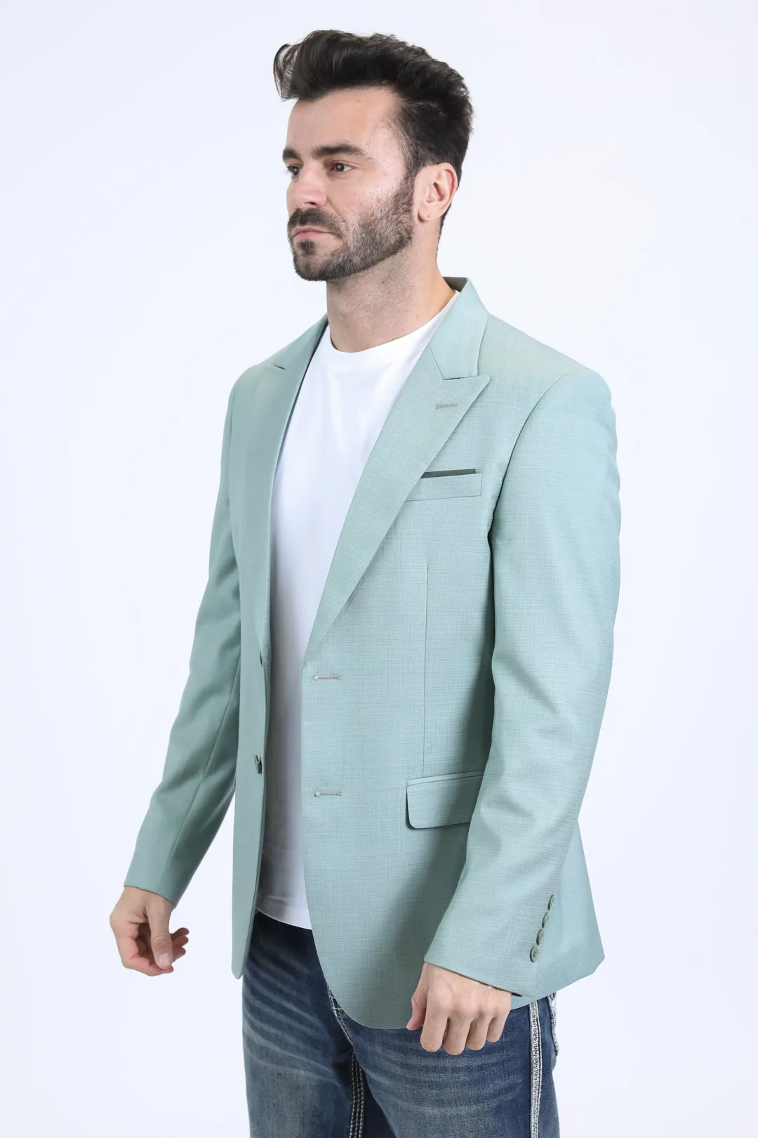 Mens Modern Fit Mint Green Blazer