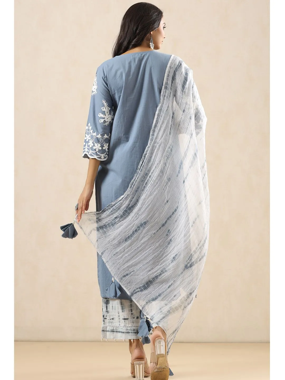Mumtaz Cotton Embroidered 3-Piece Kurta Set
