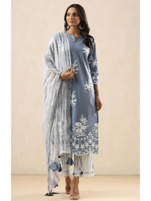 Mumtaz Cotton Embroidered 3-Piece Kurta Set