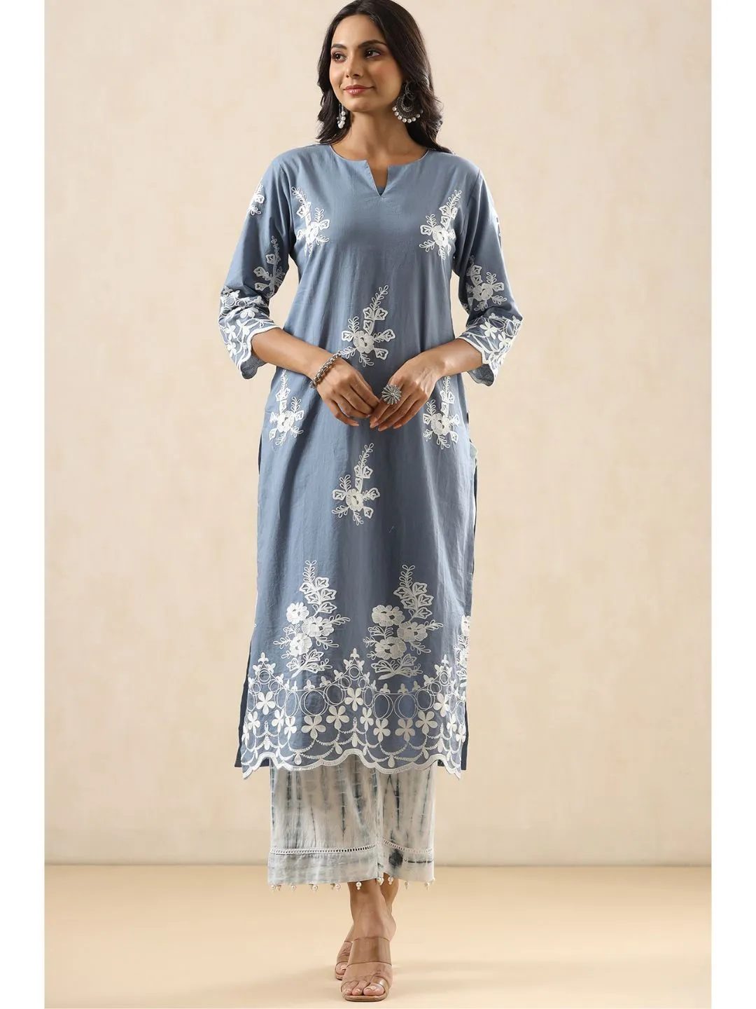 Mumtaz Cotton Embroidered 3-Piece Kurta Set