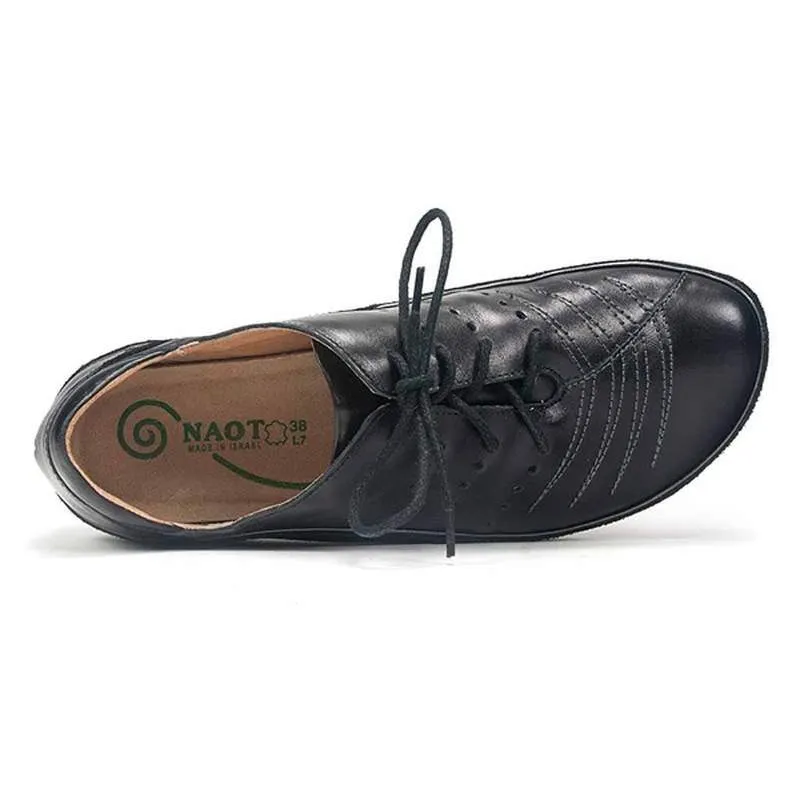 Naot Women's Kumara Lace Up Shoes- Black Madra/ Suede