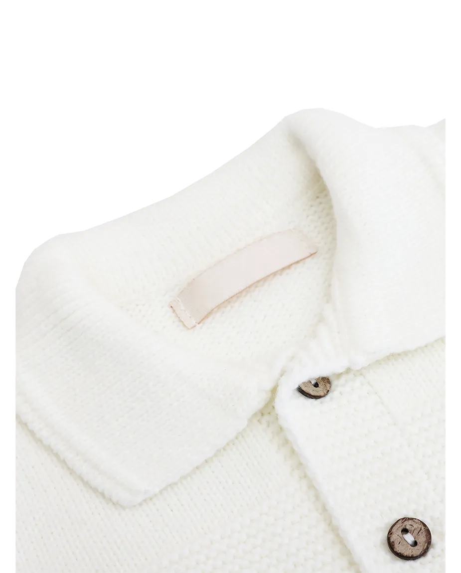 Newborn Baby Button-Down Knit Jumpsuit