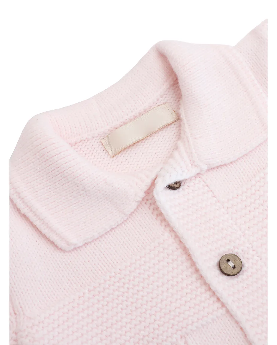 Newborn Baby Button-Down Knit Jumpsuit
