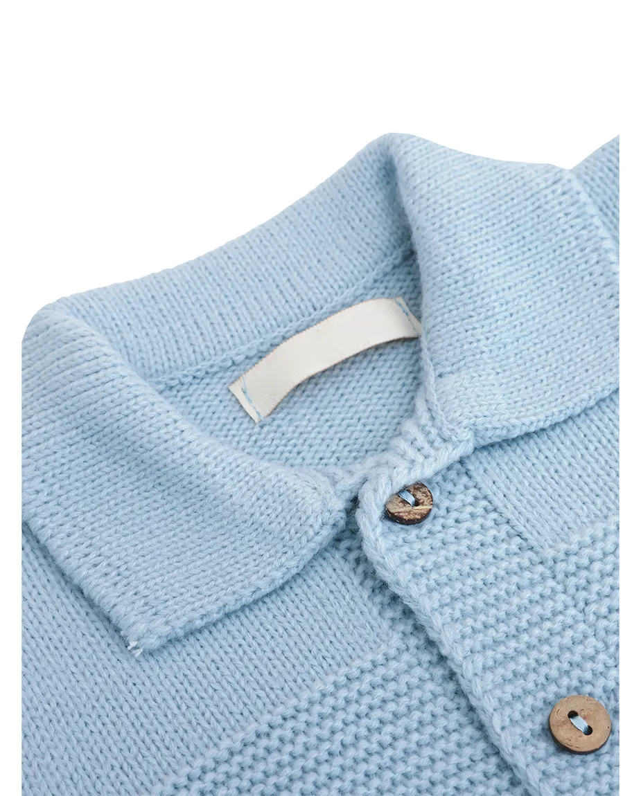 Newborn Baby Button-Down Knit Jumpsuit