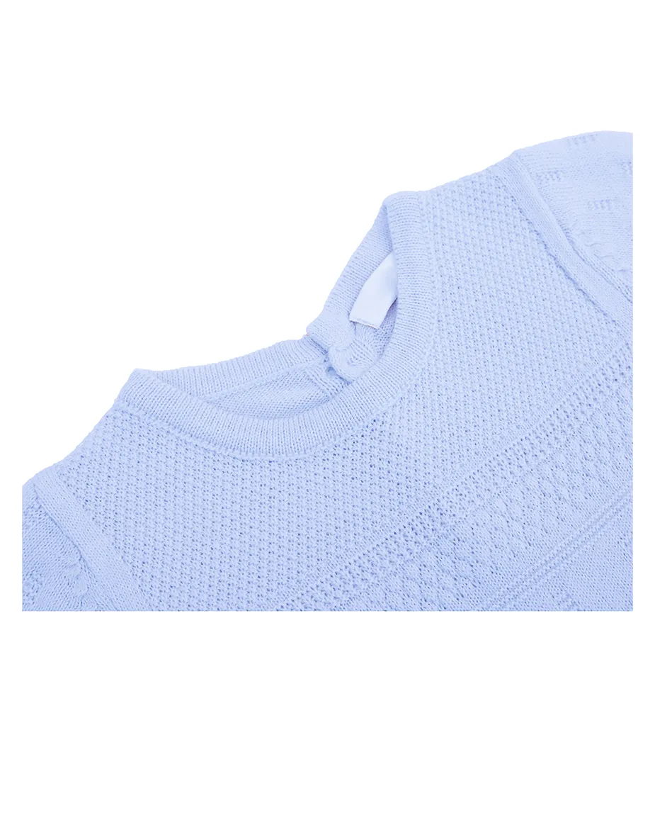 Newborn Baby Pointelle Textured Knit Jumpsuit