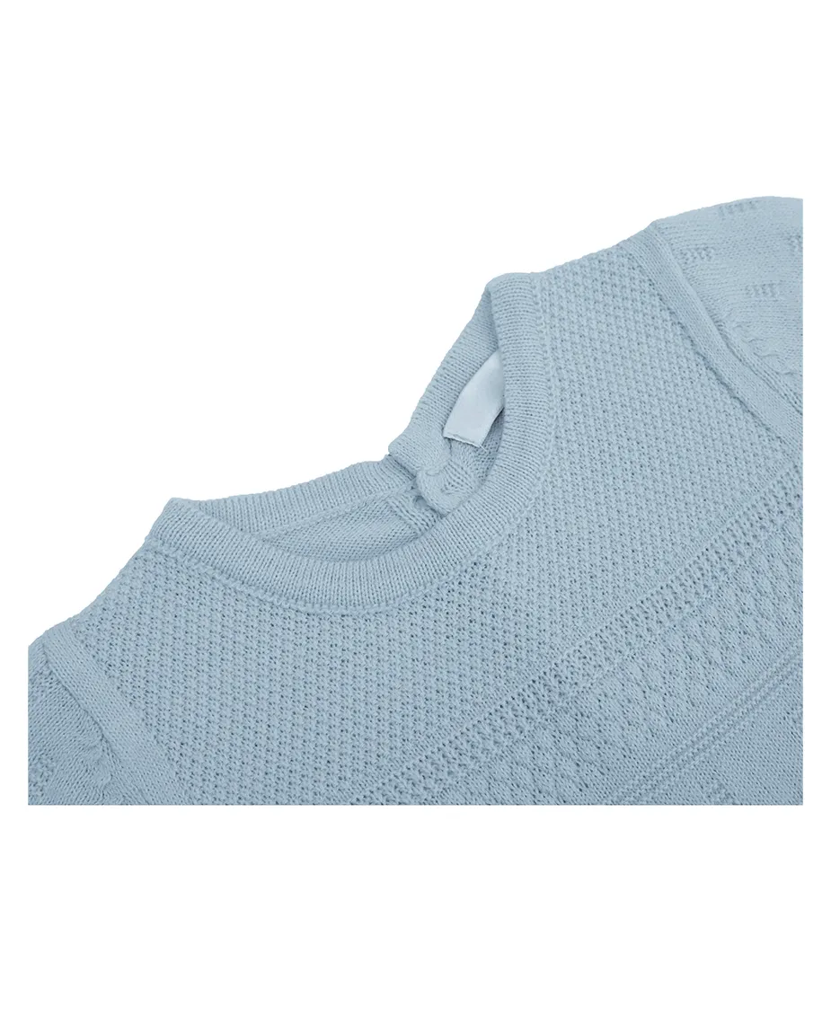 Newborn Baby Pointelle Textured Knit Jumpsuit