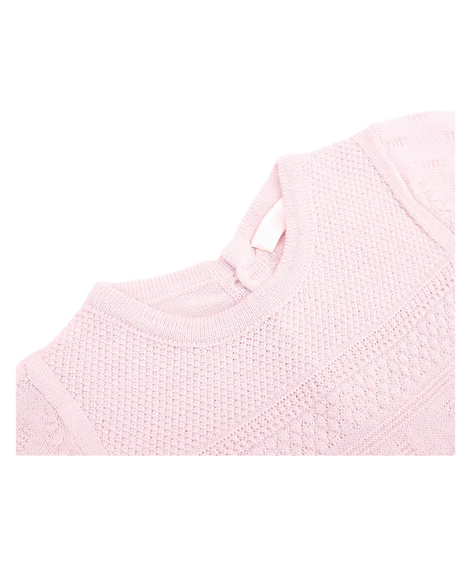 Newborn Baby Pointelle Textured Knit Jumpsuit