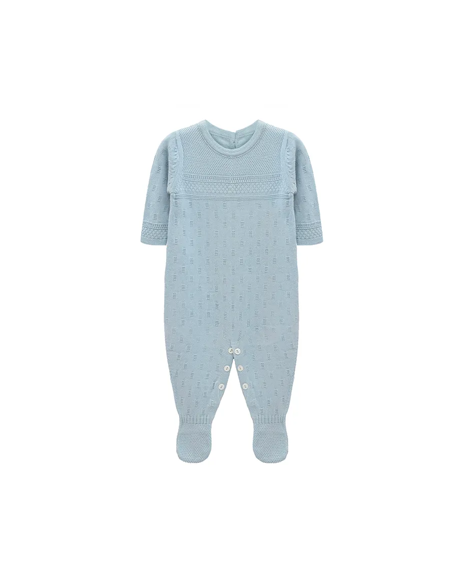 Newborn Baby Pointelle Textured Knit Jumpsuit