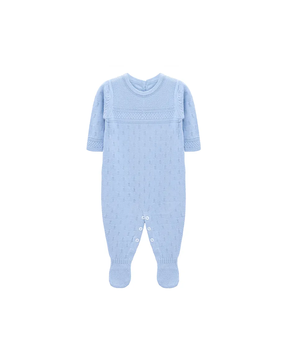 Newborn Baby Pointelle Textured Knit Jumpsuit