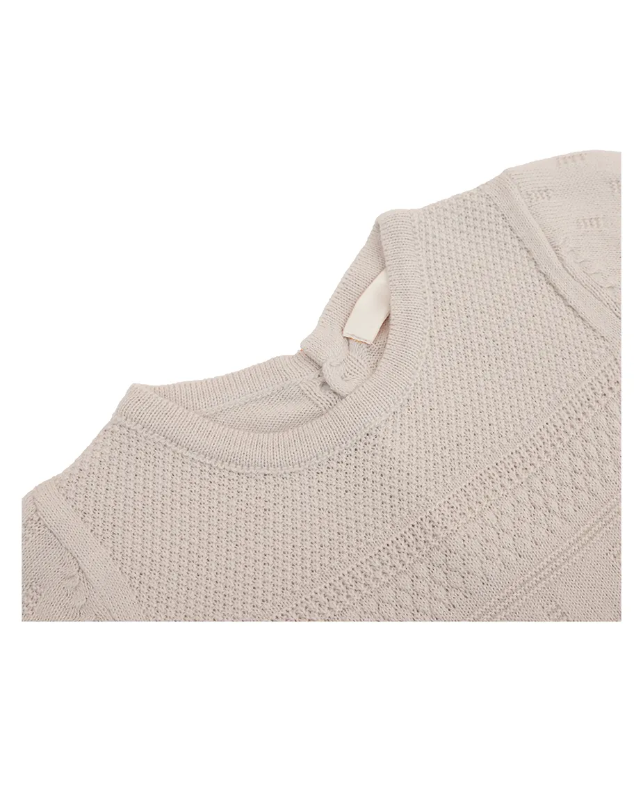 Newborn Baby Pointelle Textured Knit Jumpsuit