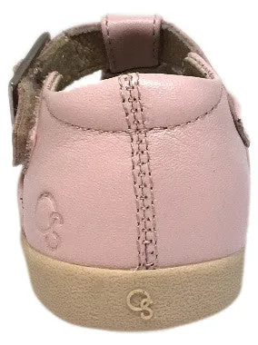 Old Soles Girl's Tea Shoe Pink Leather T Strap Buckle Mary Jane Shoe