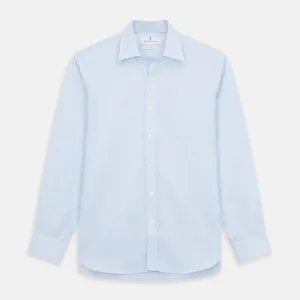 Plain Blue Weekend Fit Chambray Finch Shirt With Derby Collar And Chest Pocket