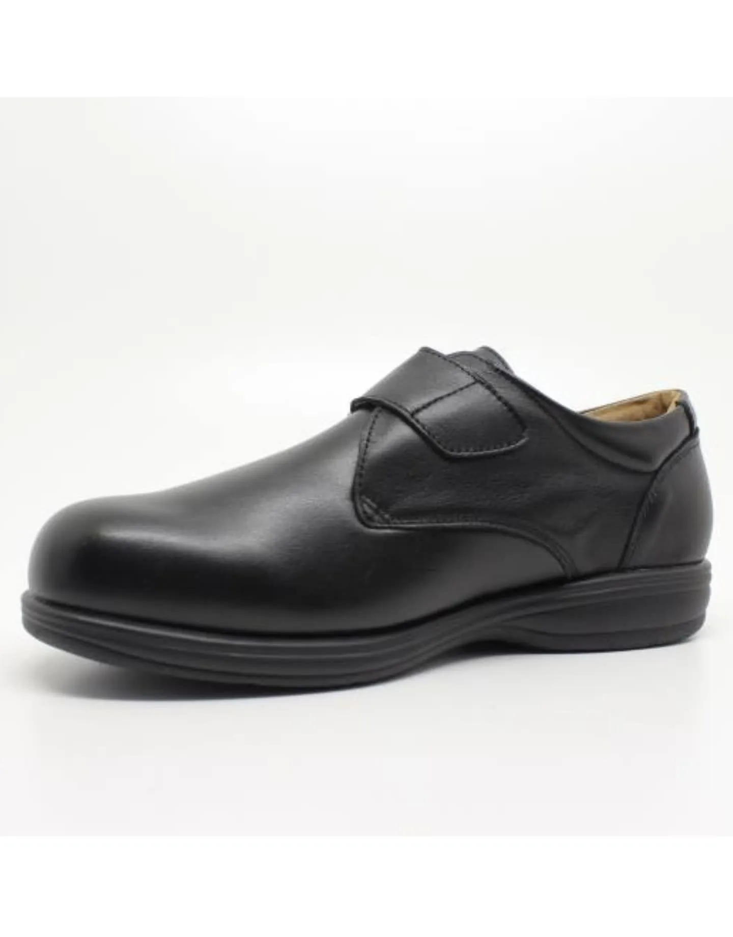 Portofino Men's ND-4050 Velcro Stretch Shoes- Nero Stretch