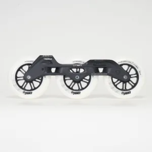 Powerslide Elite Casted COMPLETE Frame, Trinity mount, 3x110, 243mm length, Black w. White wheels