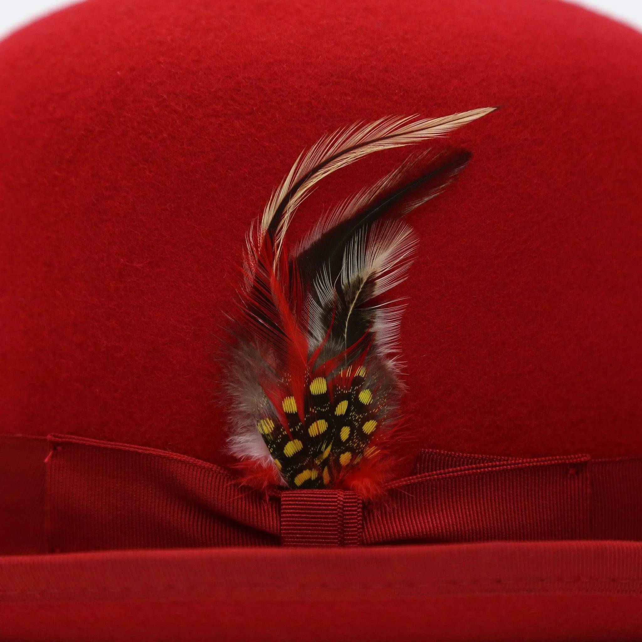 Red Premium Wool Derby Hat