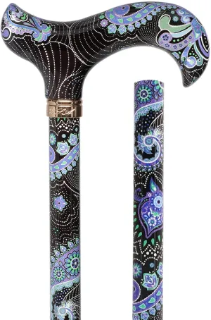 Scratch and Dent Purple Majesty: Designer Adjustable Cane w/ Patterned Handle V3453