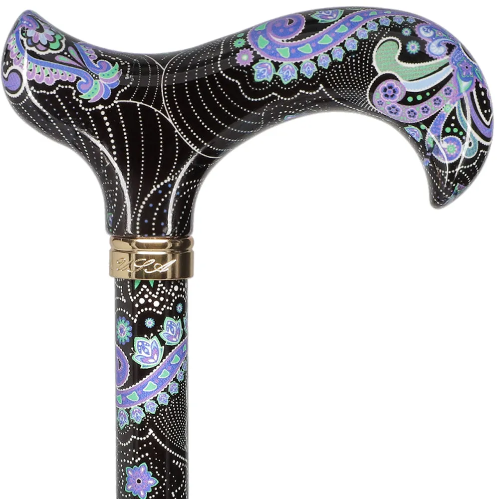 Scratch and Dent Purple Majesty: Designer Adjustable Cane w/ Patterned Handle V3453
