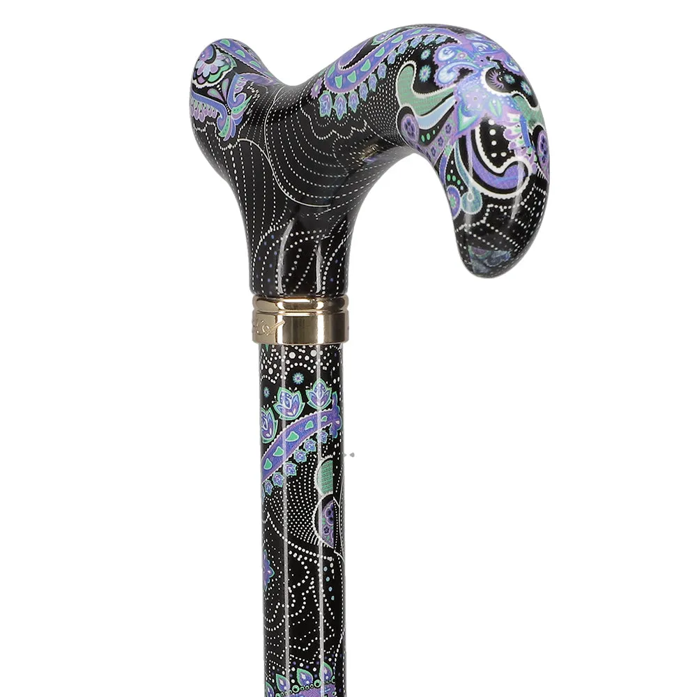 Scratch and Dent Purple Majesty: Designer Adjustable Cane w/ Patterned Handle V3453