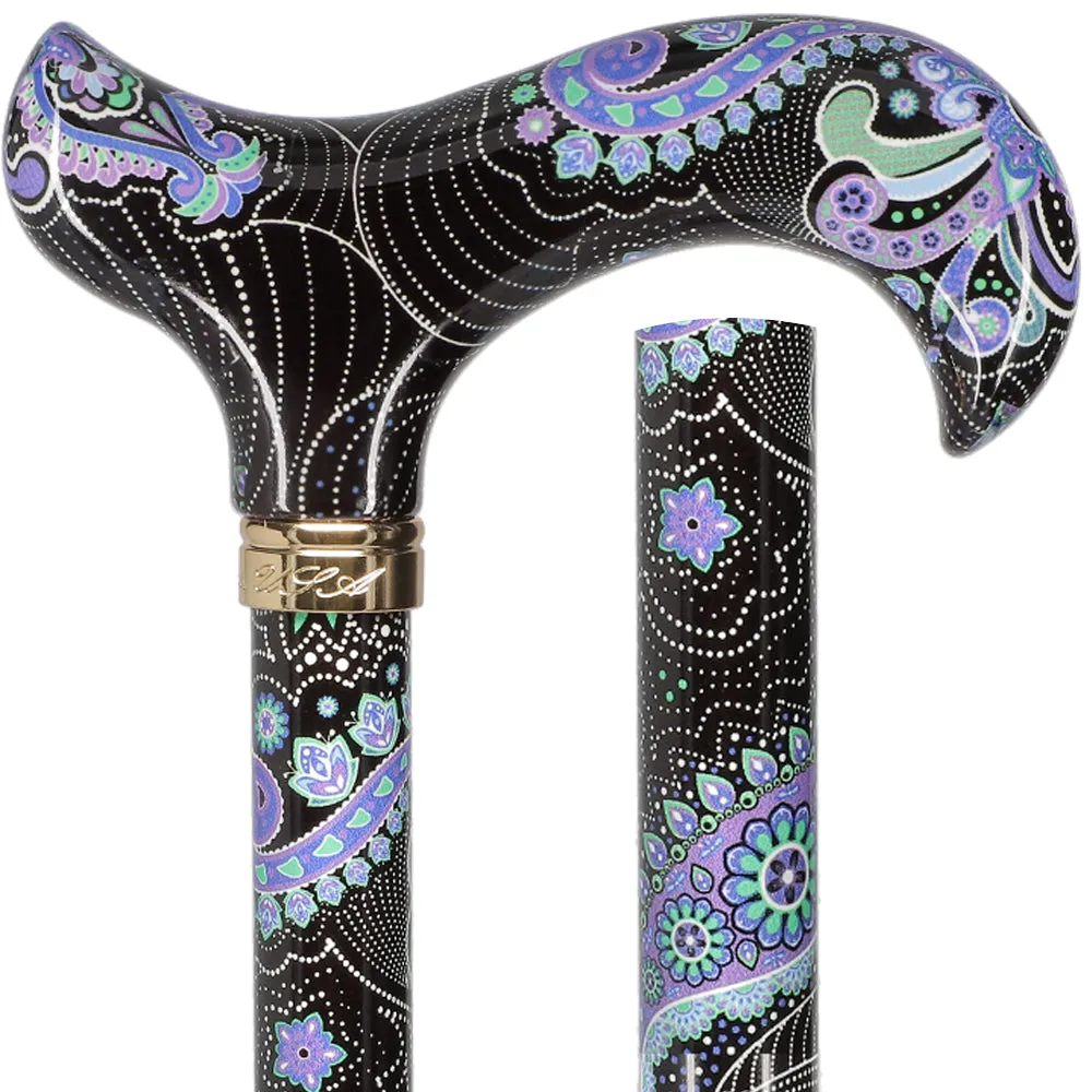 Scratch and Dent Purple Majesty: Designer Adjustable Cane w/ Patterned Handle V3453