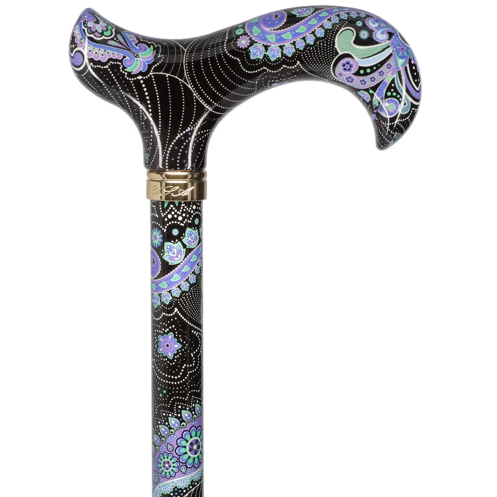 Scratch and Dent Purple Majesty: Designer Adjustable Cane w/ Patterned Handle V3453