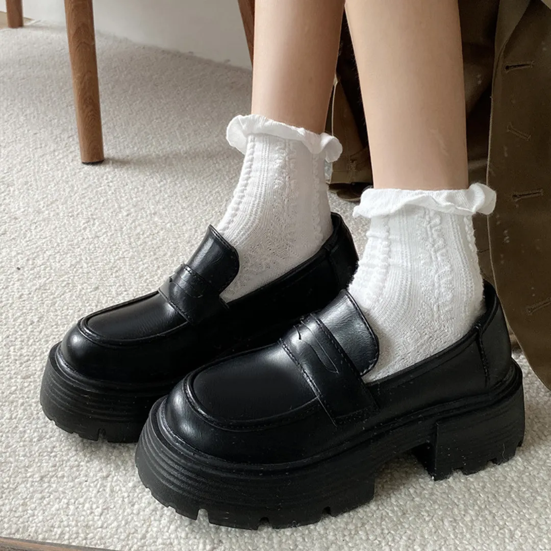 simple platform loafers lf2559