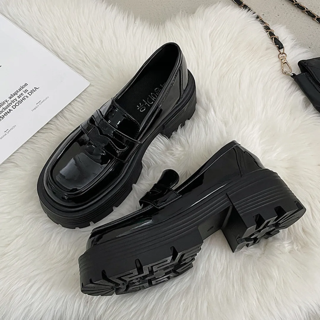 simple platform loafers lf2559