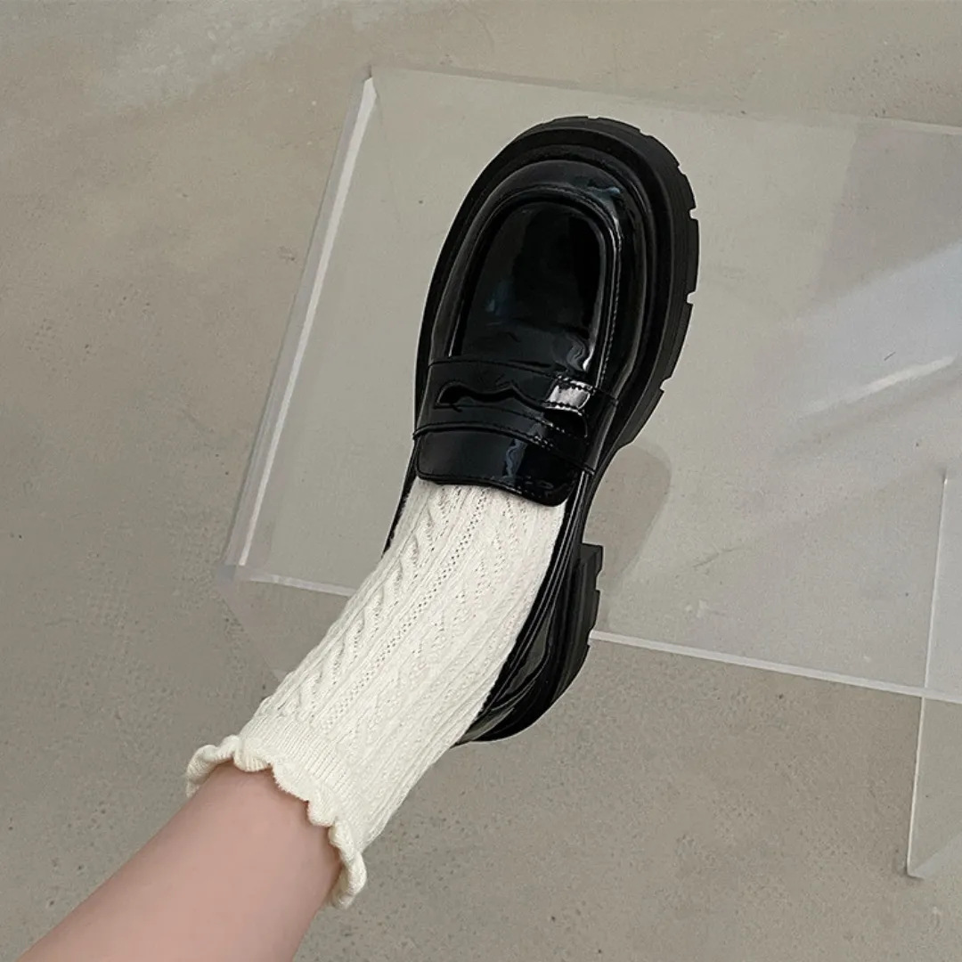 simple platform loafers lf2559