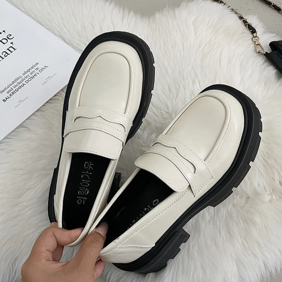 simple platform loafers lf2559