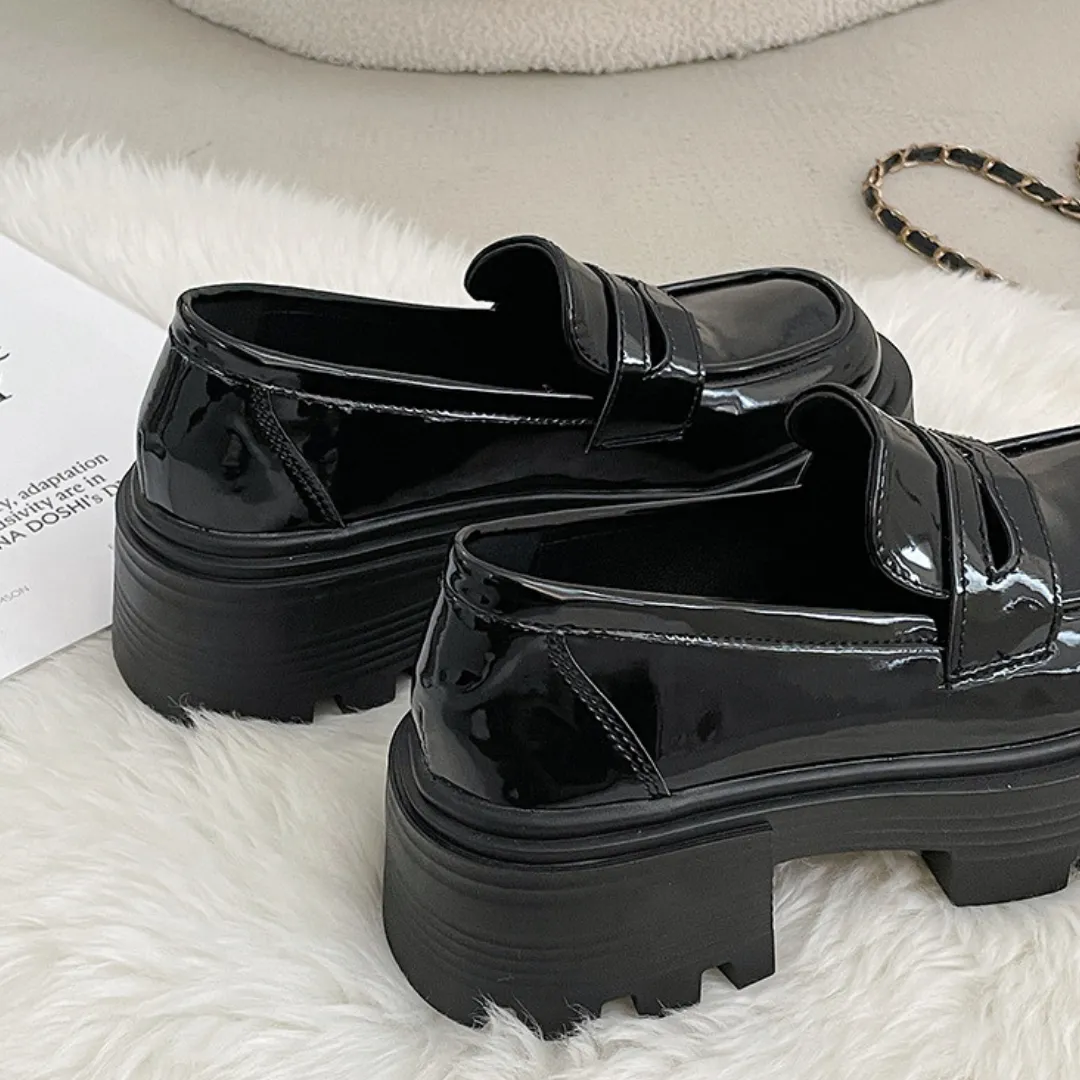 simple platform loafers lf2559