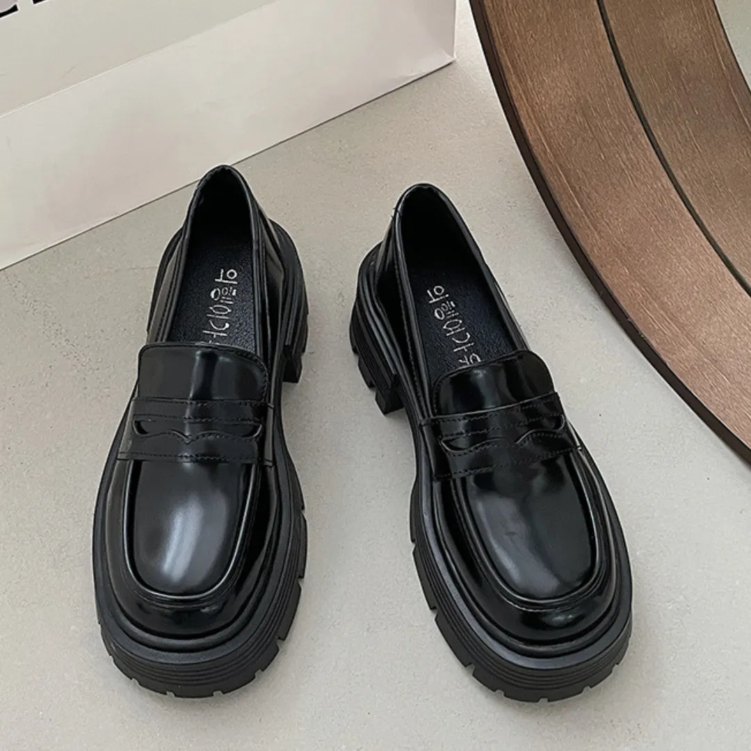 simple platform loafers lf2559