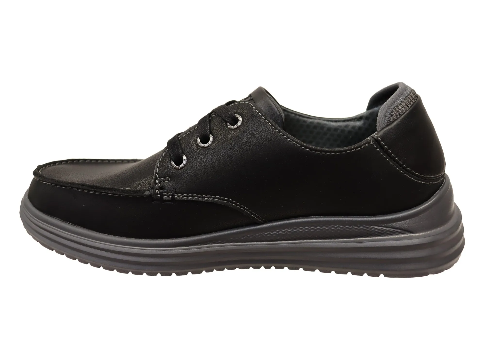 Skechers Mens Proven Valargo Comfortable Leather Lace Up Shoes