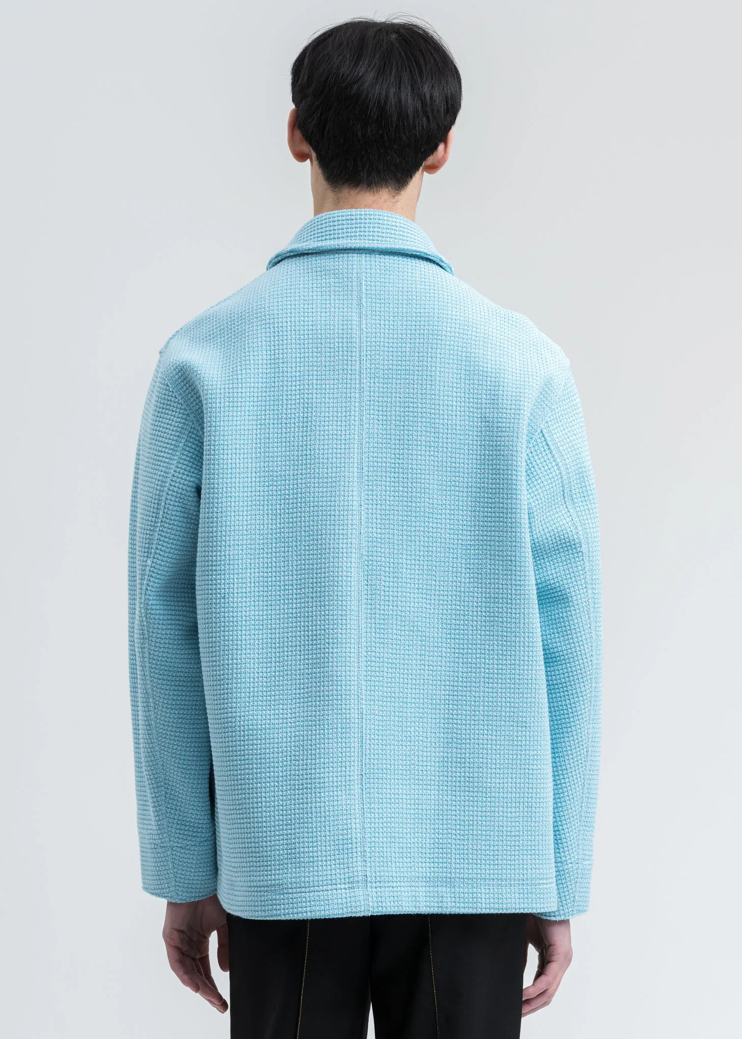 Sky Blue Waffle Texture Cotton Jacket